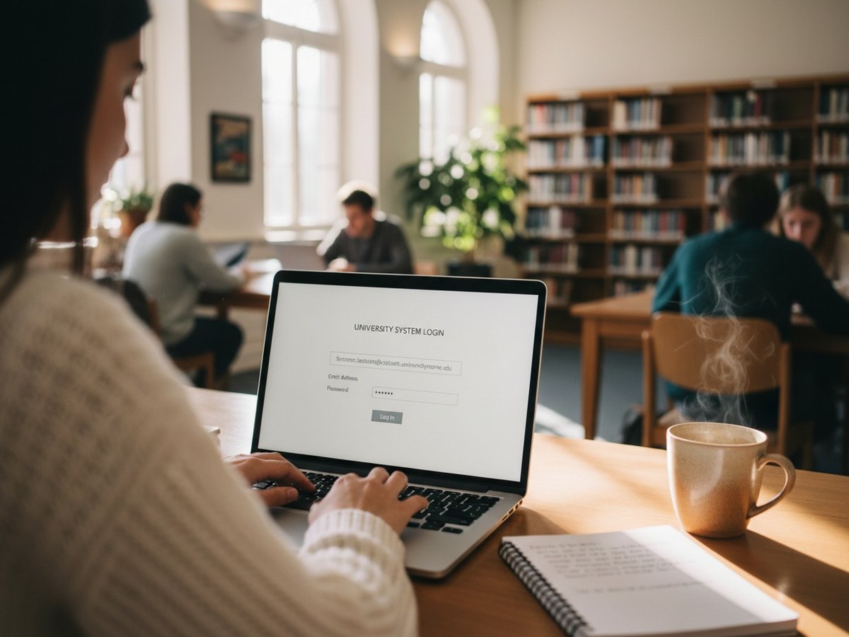 Étudiant saisissant son adresse mail institutionnelle sur la page de connexion du portail