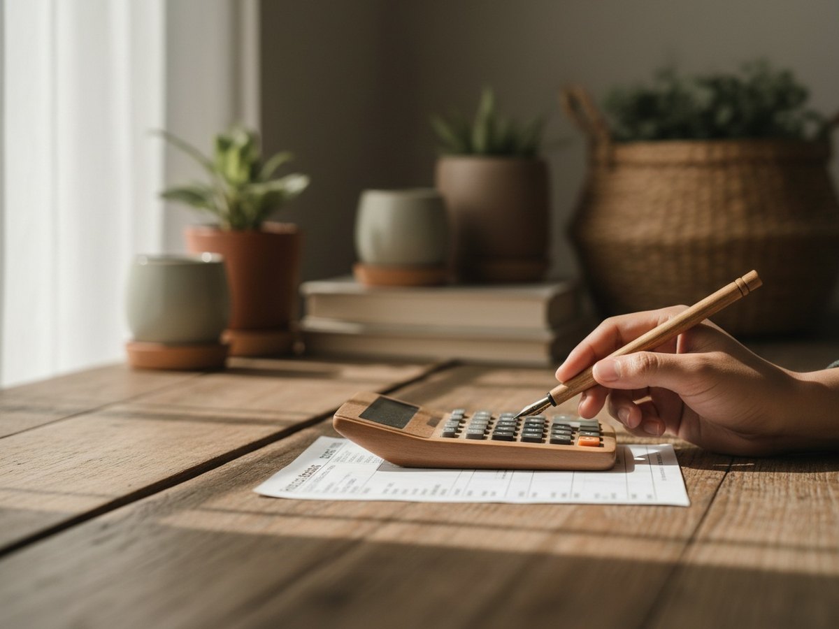 Comparaison d'une facture d'électricité et d'un calcul de budget sur un bureau
