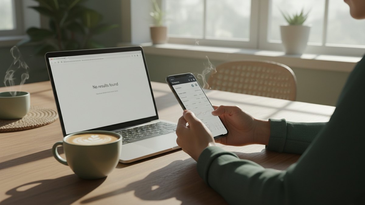 Personne consultant des informations financières sur son smartphone et son ordinateur